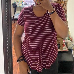 striped short sleeve shirt